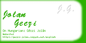jolan geczi business card