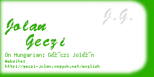 jolan geczi business card